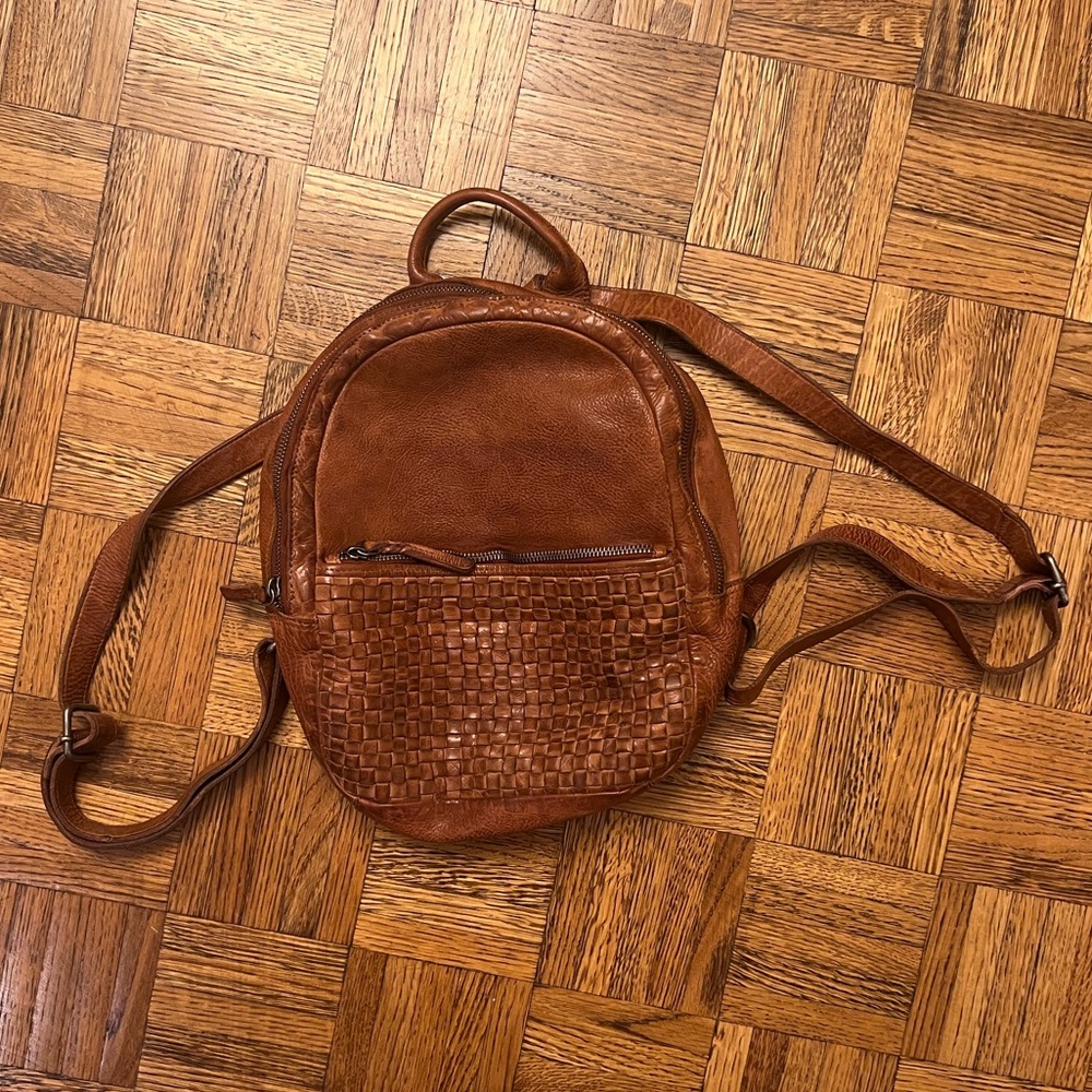 Brown Leather Backpack